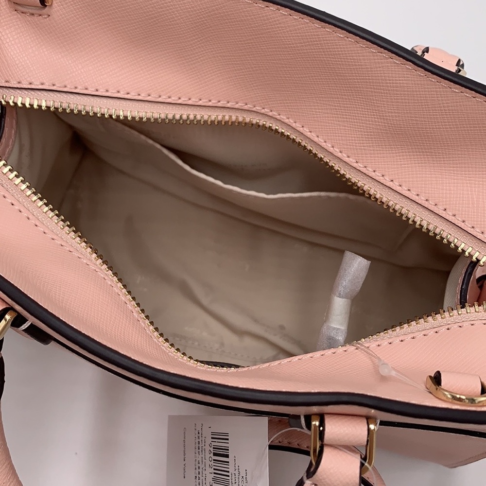 Madison Saffiano Leather Small Satchel Conch Pink COLOR - Picture 11 of 13